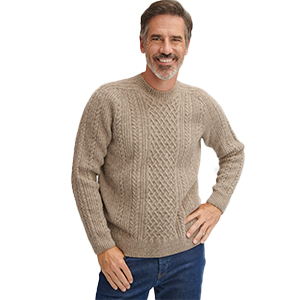 Pull en laine à torsades pour homme