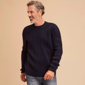 Pull en laine à torsades pour homme