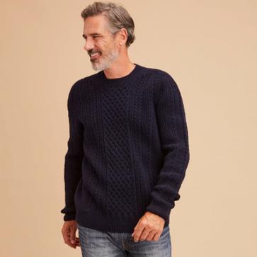 Pull en laine à torsades pour homme