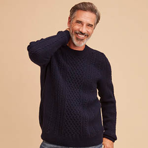 Pull en laine à torsades pour homme