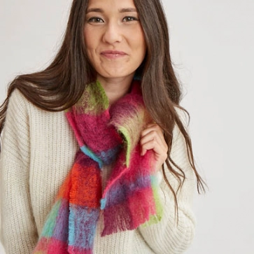 Écharpe laine mohair et soie femme écossaise