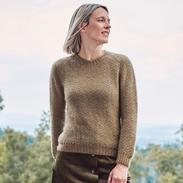 Pull laine mohair col rond pour femme 