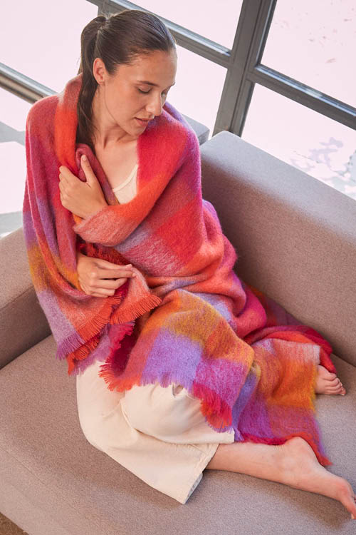 Plaid laine mohair écossais
