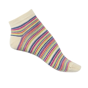 Socquettes coton bio à rayures multicolores
