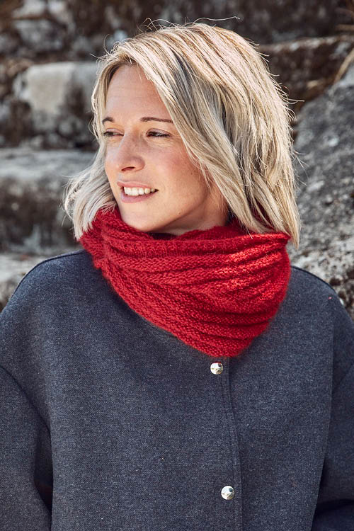 Snood laine mohair et soie pour femme