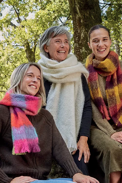 Étole laine mohair et soie pour femme