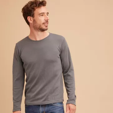 T-shirt laine mérinos manches longues pour homme