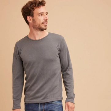T-shirt laine mérinos manches longues pour homme