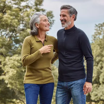 T-shirt laine mérinos col zippé pour femme