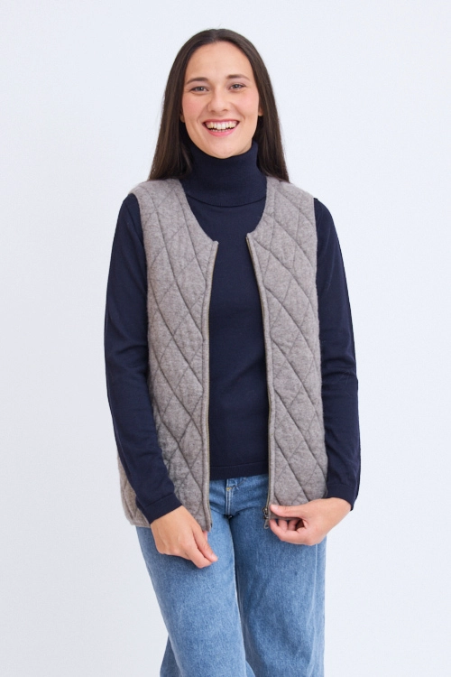 Doudoune sans manches en duvet de yack pour femme