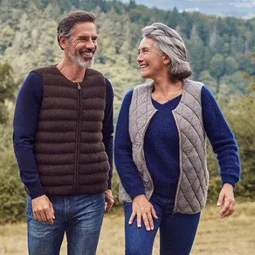 Doudoune sans manches en duvet de yack pour femme