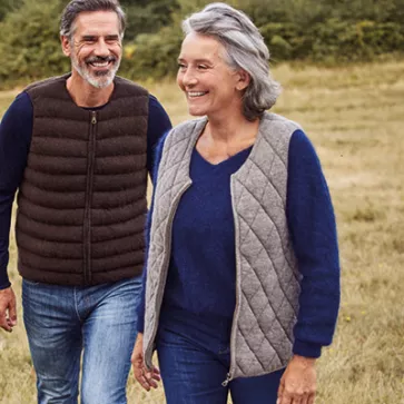 Doudoune sans manches en duvet de yack pour femme