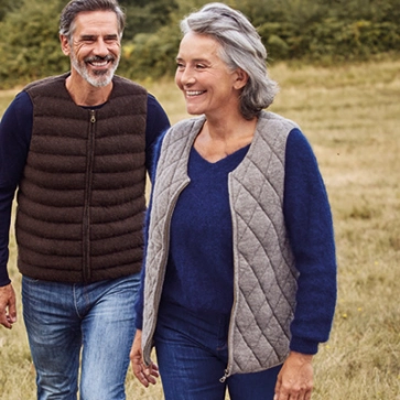 Doudoune sans manches en duvet de yack pour femme