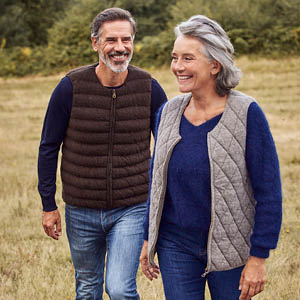 Doudoune sans manches en duvet de yack pour homme