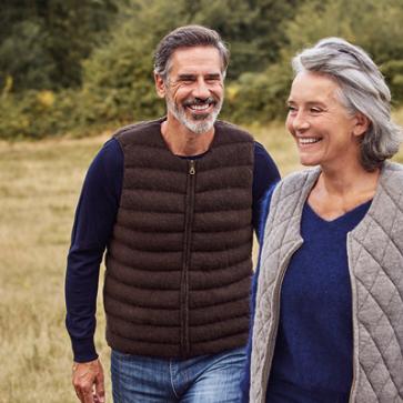 Doudoune sans manches en duvet de yack pour homme