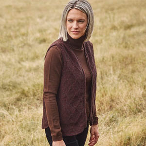 Gilet en laine sans manche yack mérinos et soie pour femme