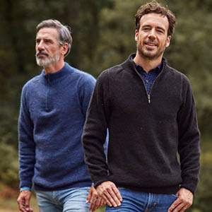 Pull en laine yack col cheminée pour homme