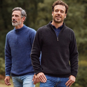 Pull en laine yack col cheminée pour homme