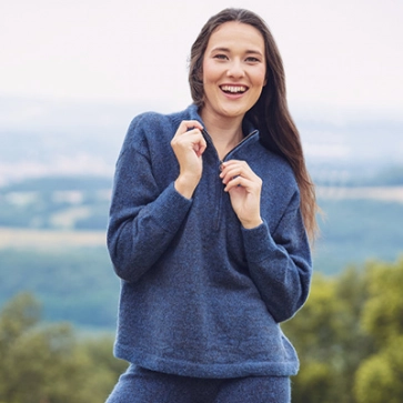 Pull en laine yack col cheminée pour femme