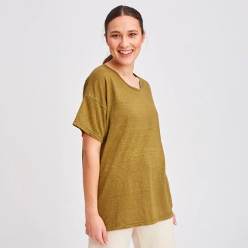 T-shirt en lin long pour femme