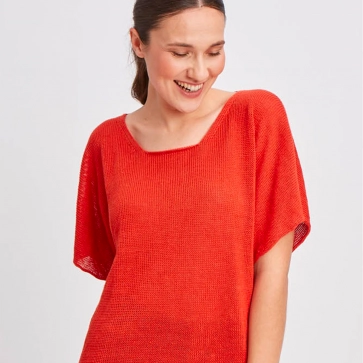 Pull en lin tunique femme