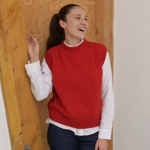 Pull sans manche en laine recyclée Esther