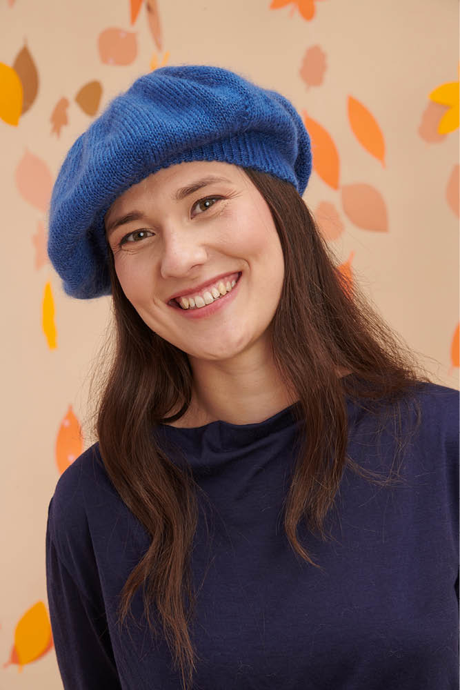 Beret mohair soie femme bj G