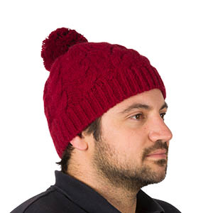 Bonnet laine alpaga à pompon Homme