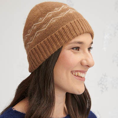 Bonnet en laine chameau pour femme