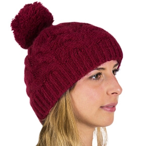 Bonnet laine alpaga à pompon 