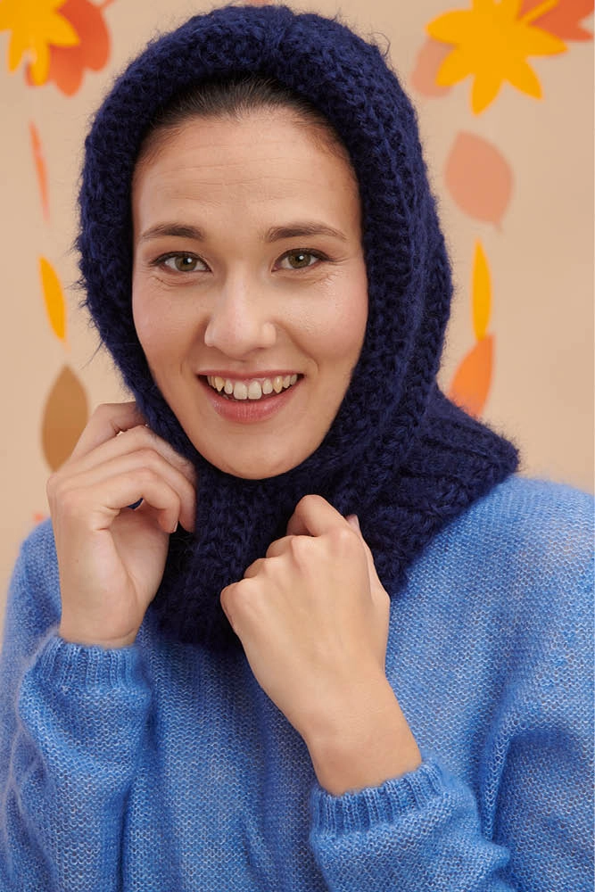 Cagoule en laine mohair pour femme