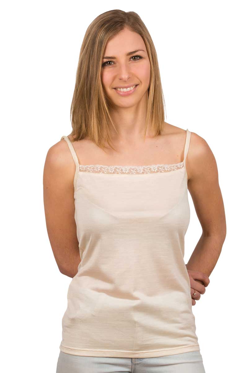 Caraco soie court dentelle
