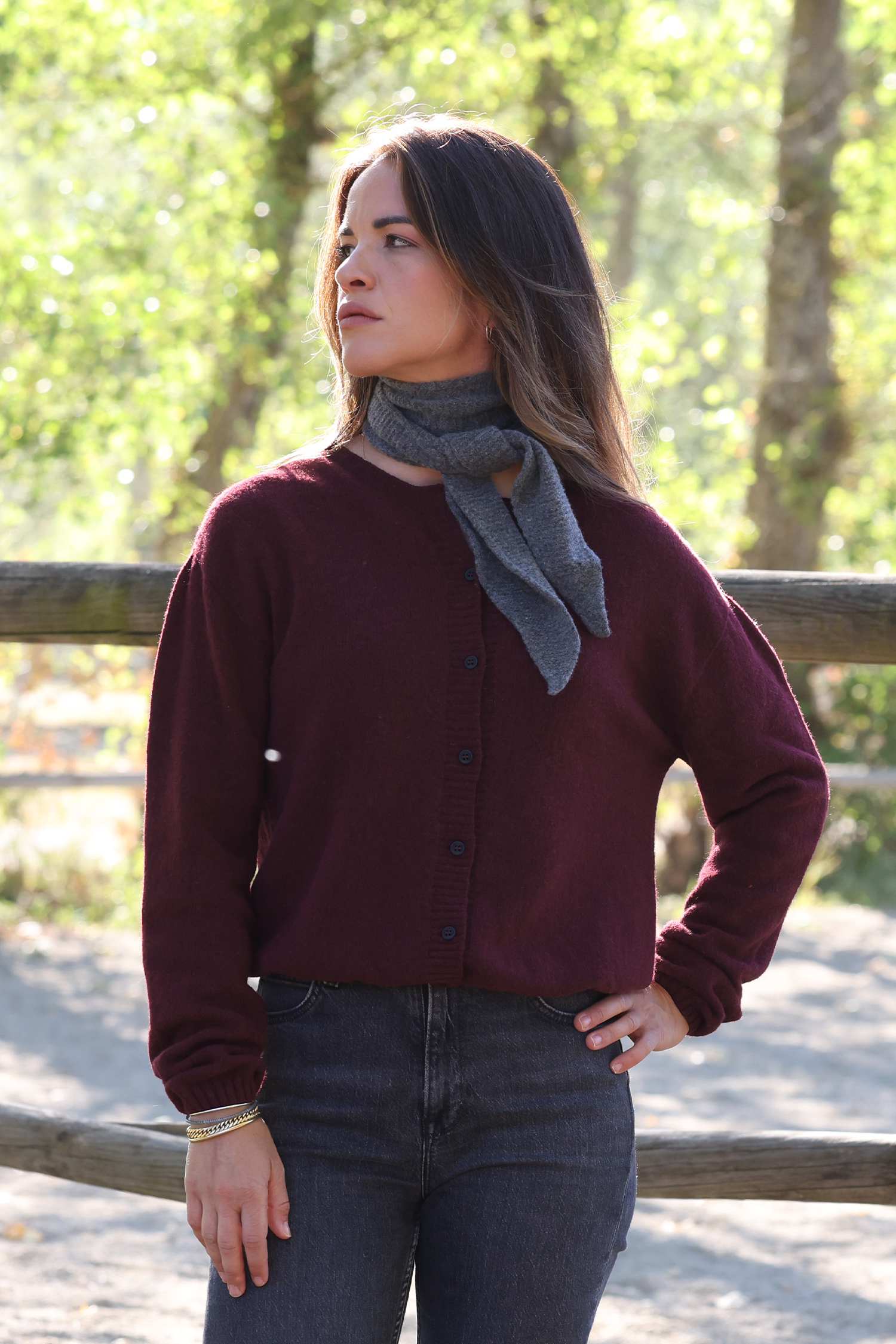 Cardigan en laine recyclée pour femme Rose
