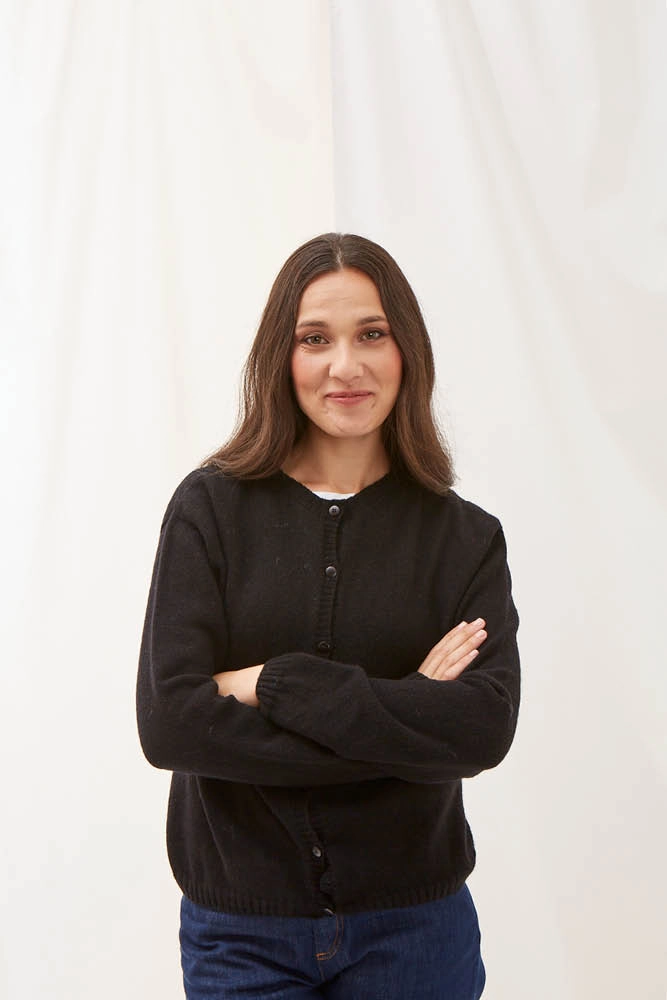 Cardigan en laine recyclée femme