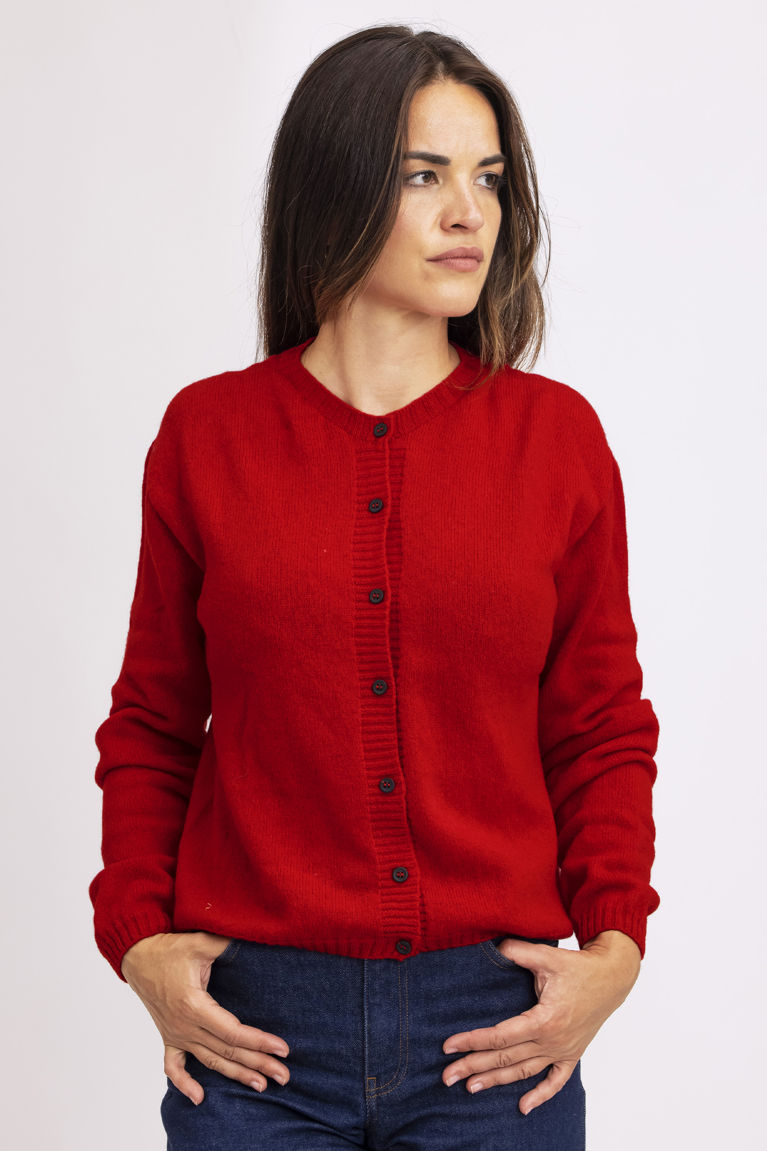 Cardigan laine recyclee rose bobrose 3