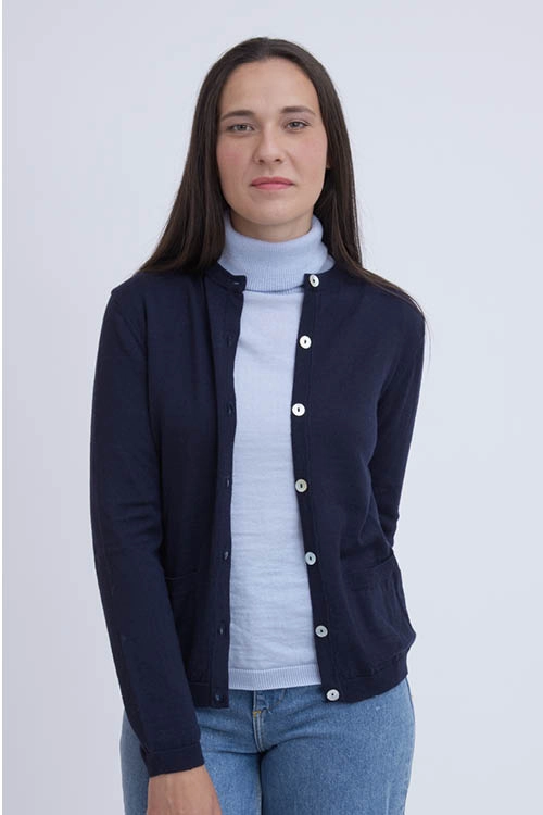 Cardigan poches laine merinos femme bammecn 2