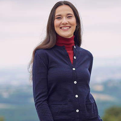 Cardigan à poches laine mérinos pour femme