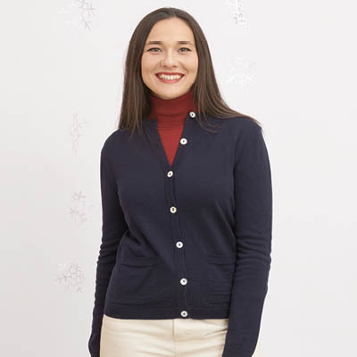 Cardigan à poches laine mérinos pour femme