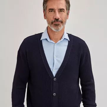 Cardigan à poches laine mérinos pour homme