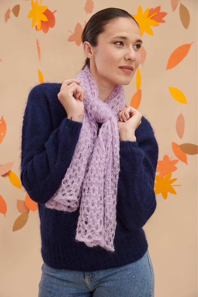 Carré laine mohair et soie pour femme