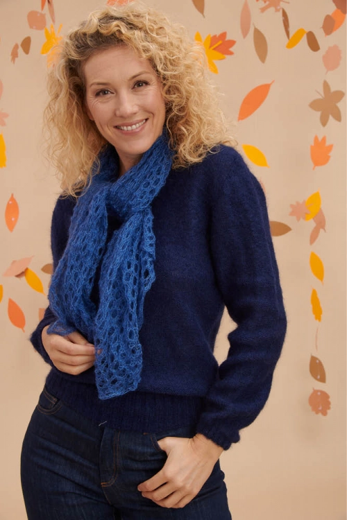 Carre foulard laine mohair et soie carre F