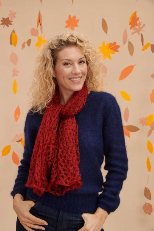 Carre foulard laine mohair et soie carre K