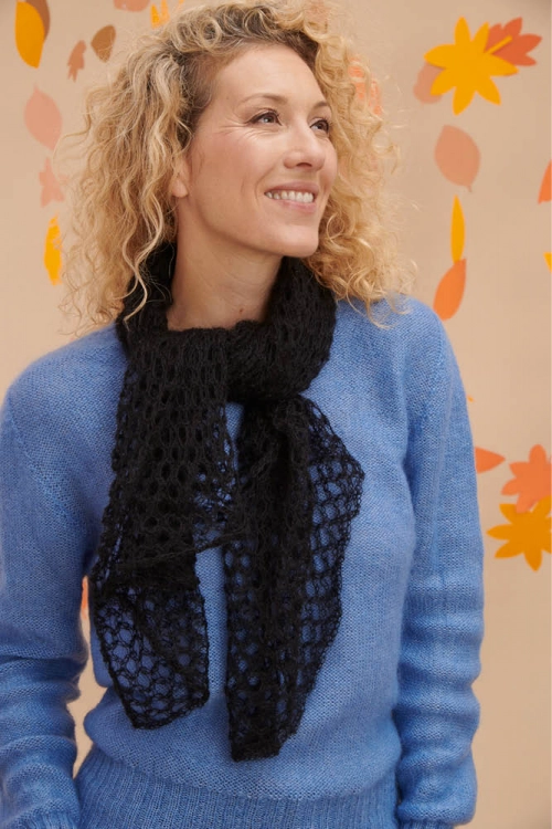 Carre foulard laine mohair et soie carre O