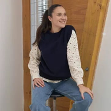 Pull sans manche en laine recyclée Esther