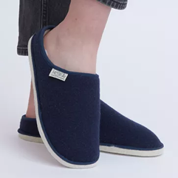 Charentaises mules en mohair et laine Silak