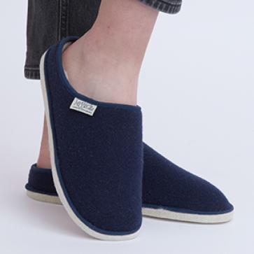 Charentaises mules en mohair et laine Silak