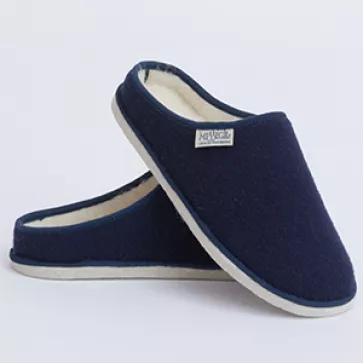 Charentaises mules en mohair et laine Silak