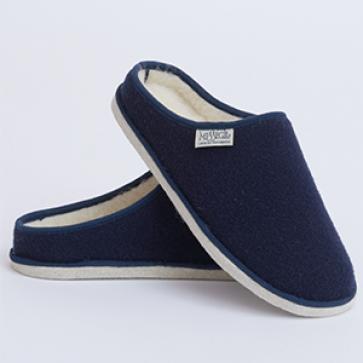 Charentaises mules en mohair et laine Silak