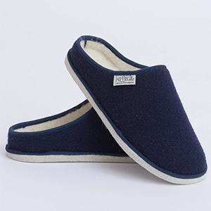 Charentaises mules en mohair et laine Silak