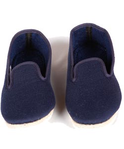 Pantoufles en coton marine